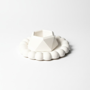 Combo 6 - round bubble tray + hexagon Candle Holder