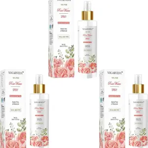 Yogarveda 100% Pure Rose Water Spray  200Ml Alochol Free  Ph Balanced Men And Women