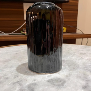 VIBHSA Ceramic Vase for Home Living Room Décor Ceramic Vase (2 inch,Black)