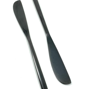 VIBHSA Black PVD Dinner Knife | Spreader Knife| Serrated Edge for Cutting