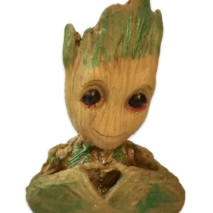 VIBHSA Infinity War Pot Groot Wooden Look Tree Flowerpot Cum Pen Container- Tree Man, 13 cm,1 Piece, Made in India- Resin