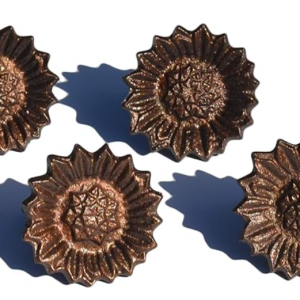 VIBHSA Flower Napkin Rings Set of 4 Handcrafted Wedding Décor (Copper Antique)