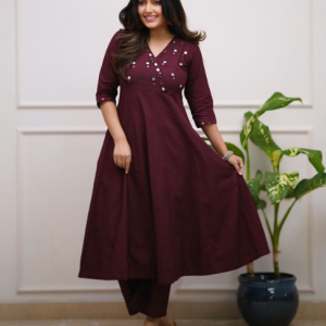 Rayon Embroidery Gown With Pant