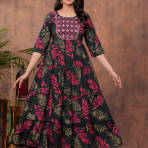Rayon Printed Gown