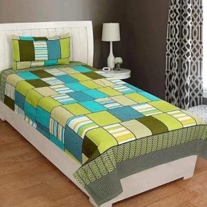 Glace Cotton Floral Luxurious Beautiful Soft Comfort Designer Floral Pattern 1 Single Size Bed bedsheet and 1 Pillow Cover