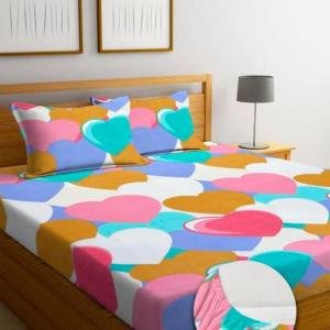 Homdazal glace cotton fiited bedsheet