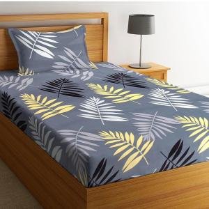 Glace Cotton Floral Luxurious Beautiful Soft Comfort Designer Floral Pattern 1 Single Size Bed bedsheet and 1 Pillow Cover