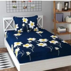Glace Cotton Floral Luxurious Beautiful Soft Comfort Designer Floral Pattern 1 Single Size Bed bedsheet and 1 Pillow Cover