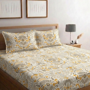 220 TC Cotton Contrast Pillow Elastic Fitted Bedsheet| Cotton bedsheet| trending bedsheet