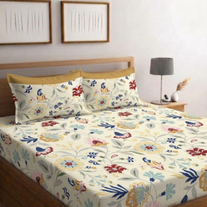 220 TC Cotton Contrast Pillow Elastic Fitted Bedsheet| Cotton bedsheet| trending bedsheet