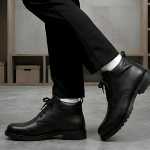 Latest Luxury Goat Leather Men Safety Boots | Heavy Duty Work Boots for Men | Fashion Industrial Safety Shoes | Anti-Slip Durable Construction Boots For Men