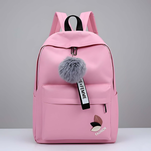 Latest Trendy Women’s Pink Backpack | Lightweight & Durable PU Leather School/College Bag | Adjustable Straps with Dual Handles