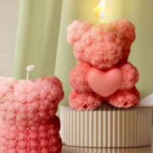 Teddy Heart Candle – Adorable Heart-Shaped Candle (pack of 2)