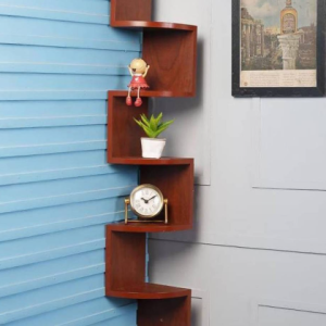 Wooden Zig-Zag Wall Rack for Home Décor