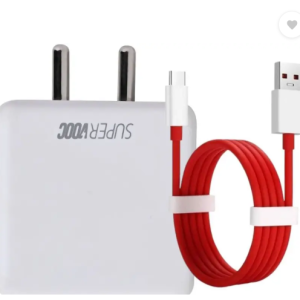 Pandaco 65 W Super VOOC 6 A Wall Charger for Mobile with Detachable Cable  (White, Red, Cable Included)