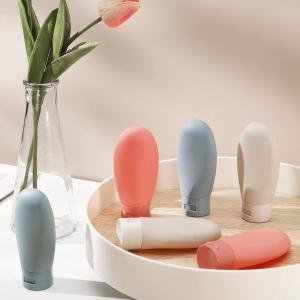 Pack of 3 Refillable Travel Bottles for Toiletries Silicone Container for Cream