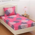 Glace Cotton Floral Luxurious Beautiful Soft Comfort Designer Floral Pattern 1 Single Size Bed bedsheet and 1 Pillow Cover