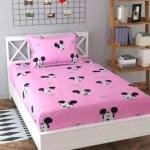 Glace Cotton Floral Luxurious Beautiful Soft Comfort Designer Floral Pattern 1 Single Size Bed bedsheet and 1 Pillow Cover