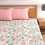 Presents Luxurious Super soft Cotton Feel bedsheet for Double Bed King Size with 2 Pillow