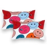 Double Bed Fitted Bedsheet – Smile Print with 2 Pillow Covers