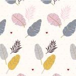 Cotton Double Bed Bedsheet Set | Cream Leaf Print with 2 Pillow Covers