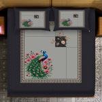 7D  jai puri Digital Glace Cotton King Size Printed Flat Double Bedsheet, 108 X 108 Inch with 2 Pillow Cover (Unicorn Blue King)