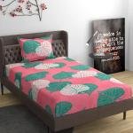 Glace Cotton Floral Luxurious Beautiful Soft Comfort Designer Floral Pattern 1 Single Size Bed bedsheet and 1 Pillow Cover