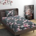 Glace Cotton Floral Luxurious Beautiful Soft Comfort Designer Floral Pattern 1 Single Size Bed bedsheet and 1 Pillow Cover