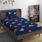 Glace Cotton Floral Luxurious Beautiful Soft Comfort Designer Floral Pattern 1 Single Size Bed bedsheet and 1 Pillow Cover