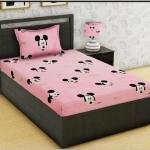 Glace Cotton Floral Luxurious Beautiful Soft Comfort Designer Floral Pattern 1 Single Size Bed bedsheet and 1 Pillow Cover