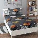 Glace Cotton Floral Luxurious Beautiful Soft Comfort Designer Floral Pattern 1 Single Size Bed bedsheet and 1 Pillow Cover-