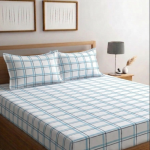 220 TC Cotton Contrast Pillow Elastic Fitted Bedsheet| Cotton bedsheet| trending bedsheet