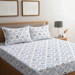 220 TC Cotton Contrast Pillow Elastic Fitted Bedsheet| Cotton bedsheet| trending bedsheet