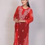 Gala Booty Chikankari Georgette Kurti