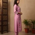 Pure Chanderi Chikankari Kurti With Mukesh Add-On