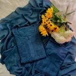 Lucknow Handwork Chikankari 3 Piece Palazzo Set With White Embroidery