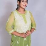 Gala Booty Chikankari Georgette Kurti