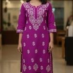 Lucknow Handwork Chikankari 2 Piece Palazzo Set With White Embroidery