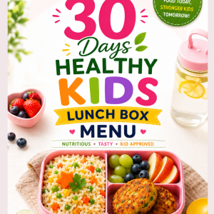 30 Days Healthy Kids Lunch Box Menu | Nutritious & Kid-Friendly Meal Planner (PDF eBook)