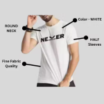 Men'S Printed Polyester Tshirt Never Give Up White
