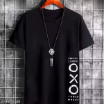 Men's Printed Round Neck Polyester T-shirt