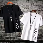 Men's Printed Round Neck Polyester T-shirt