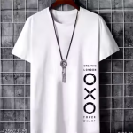 Men's Printed Round Neck Polyester T-shirt