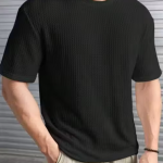 CHUGHZ Latest Men's Printed Typography Round Neck Cotton Black T-shirt