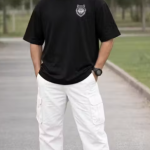 Chughz Men's Black Cotton Printed T-shirts