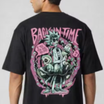 Chughz Men's Black Cotton Printed T-shirts