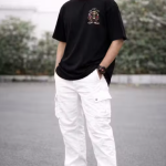 Chughz Men's Black Cotton Printed T-shirts