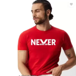 Cotton Blend Half Sleeves T-shirt Never Give Up