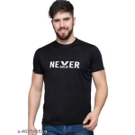 Chughz Men;S Round Neck Printed Never Give U Polyester Tshirt