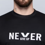 Chughz Men;S Round Neck Printed Never Give U Polyester Tshirt